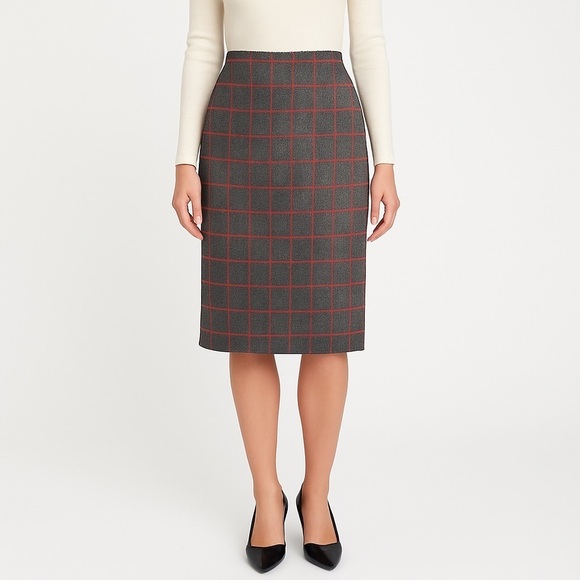Harve Benard Dresses & Skirts - Harvé Benard Sport workwear wool pencil skirt herringbone windowpane size 12